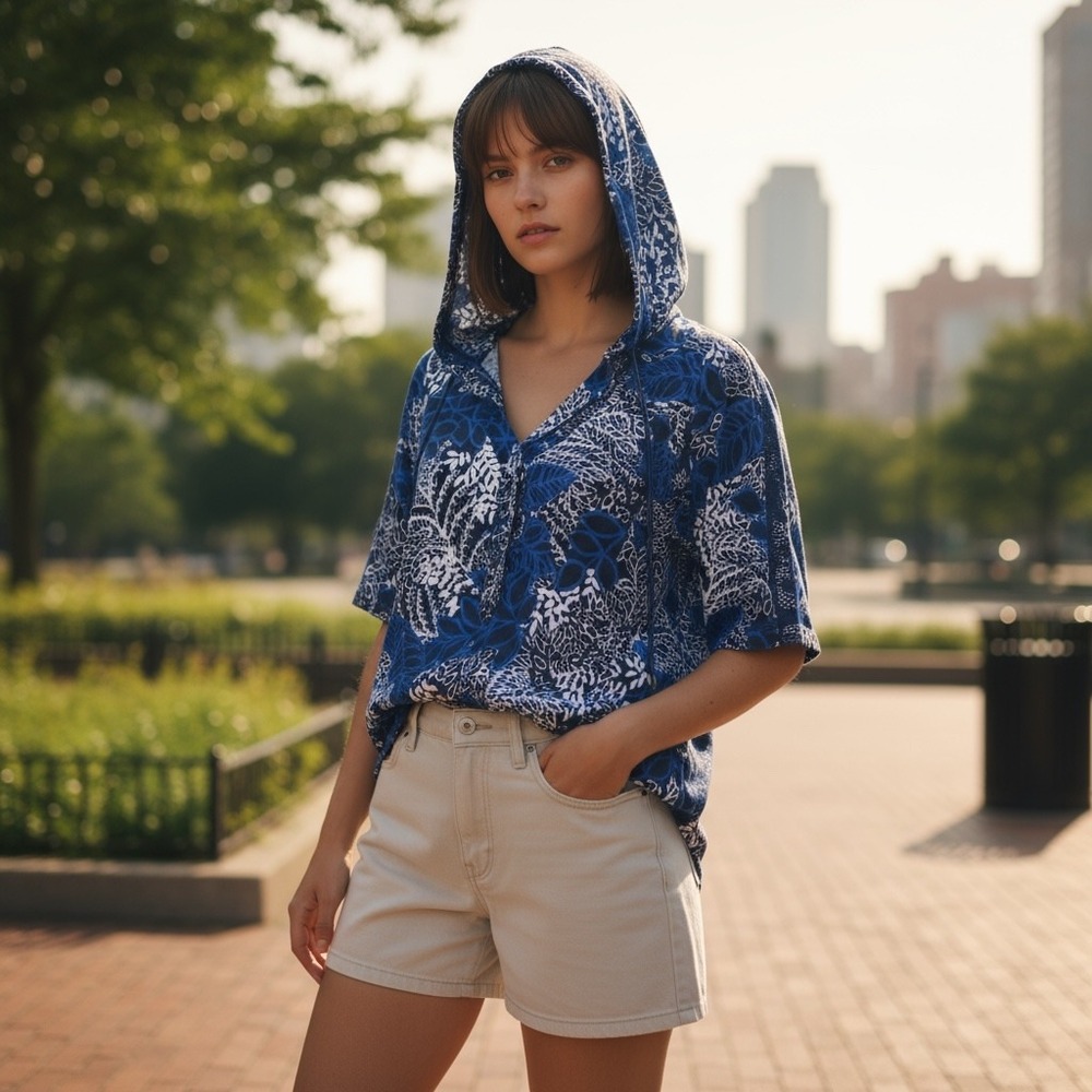 Anthropologie x Eva Franco Hooded Sheer Top Size 4